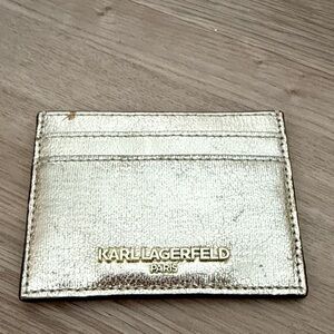 Karl Lagerfeld Metallic Gold Card Holder